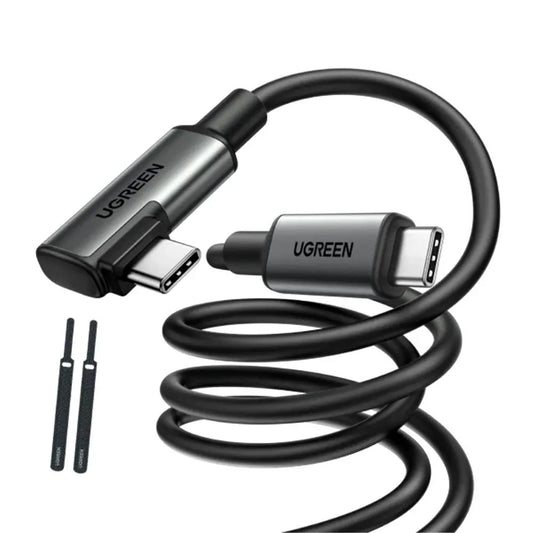 Data- og opladningskabel USB-C - USB-C UGREEN US551 (90629) Vinklet, 60W, 5m, Sort