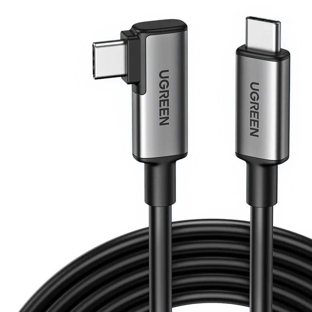 Data- og opladningskabel USB-C - USB-C UGREEN US551 (90629) Vinklet, 60W, 5m, Sort