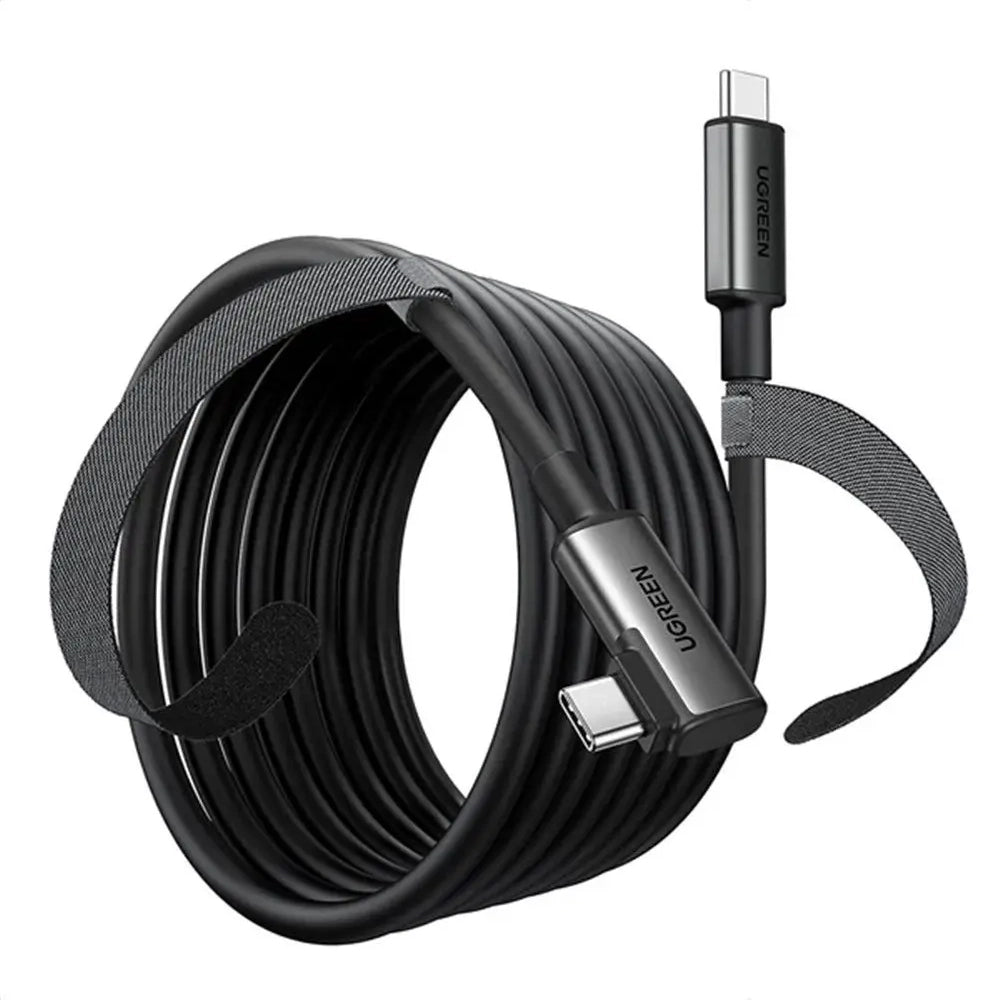 Data- og opladningskabel USB-C - USB-C UGREEN US551 (90629) Vinklet, 60W, 5m, Sort