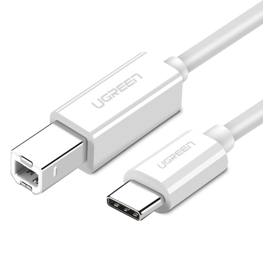Printerkabel UGREEN US241, USB-C - USB-B, 1,5 m, hvid