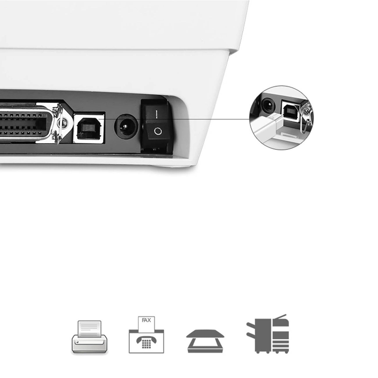 UGREEN US241 Printer Cable, USB-C to USB-B, 1.5m, White