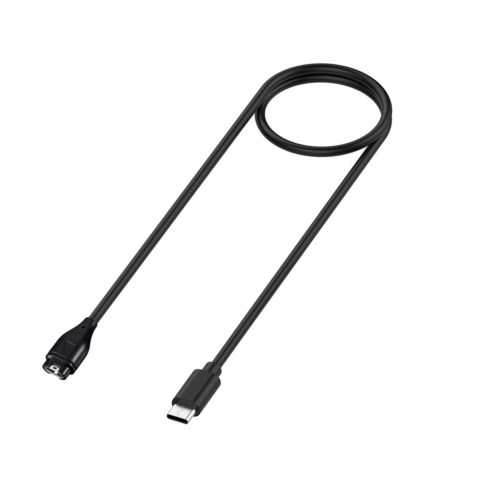 Techsuit TGC2 opladerkabel til Garmin Watch Fenix / vivoactive serien, USB-C, Sort