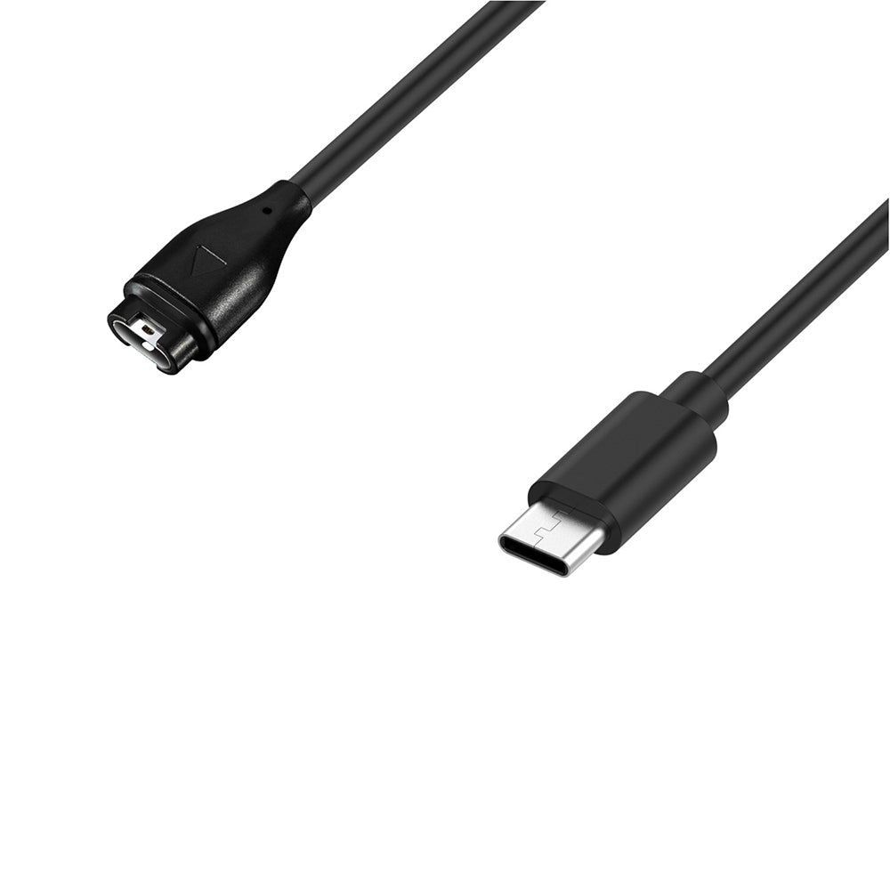 Techsuit TGC2 opladerkabel til Garmin Watch Fenix / vivoactive serien, USB-C, Sort
