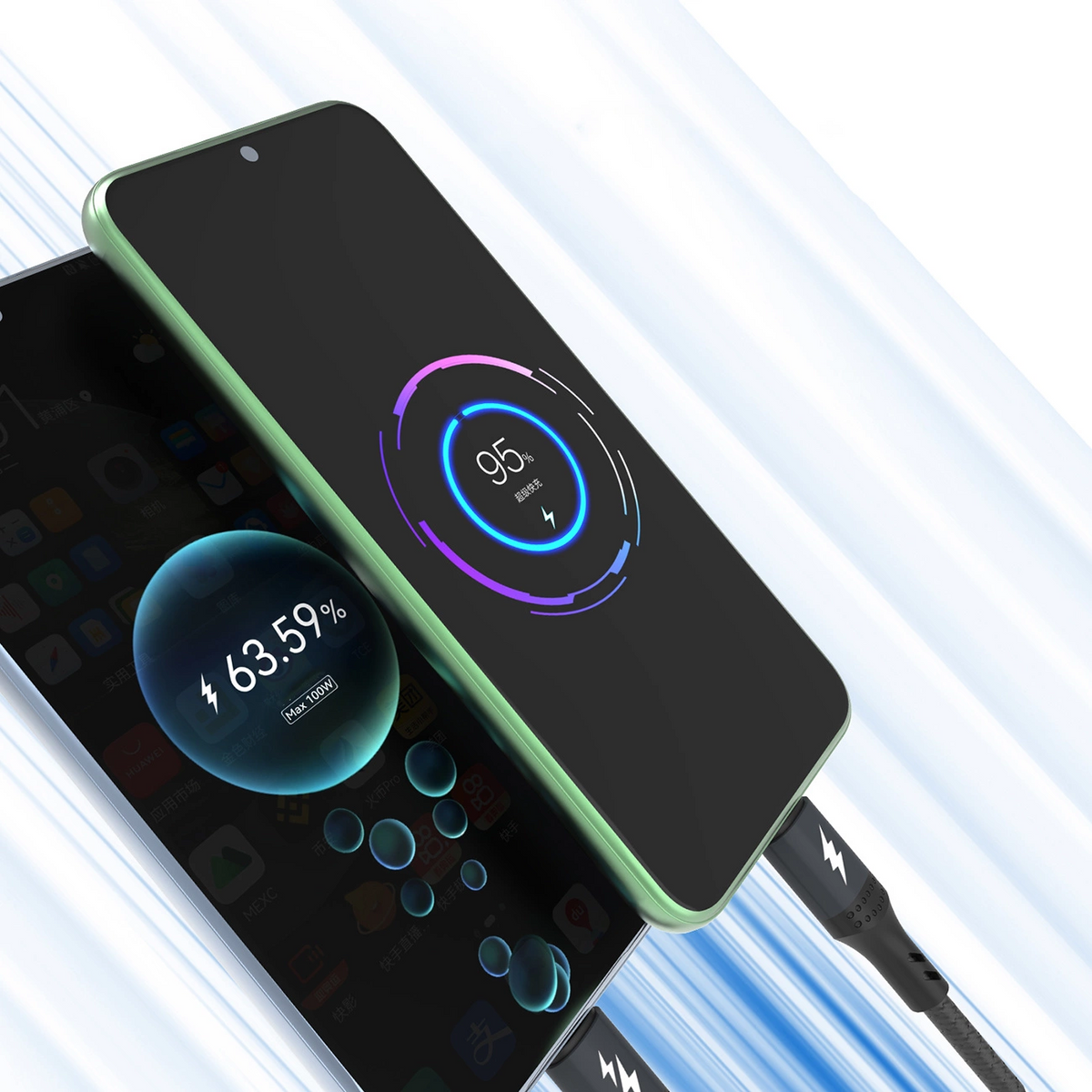 USB-A opladningskabel - Lightning / microUSB / USB-C Dudao L3E 3i1, 60W, 1,2m, Sort