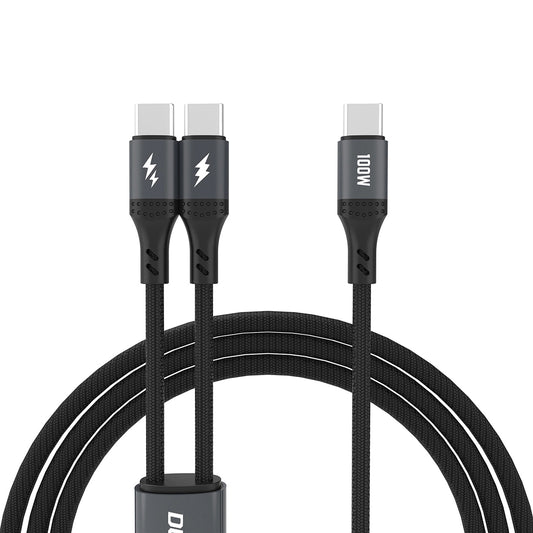 USB-C-opladerkabel - USB-C / USB-C Dudao L3F 2in1, 100W, 1,2 m, sort