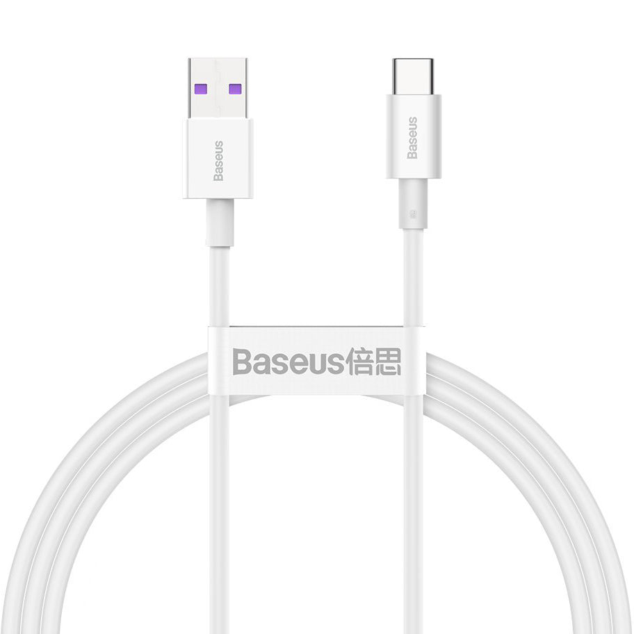 Data- og opladningskabel USB-A - USB-C Baseus Superior Series, 66W, 1m, hvid CATYS-02
