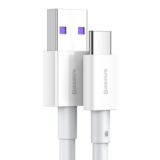 Data- og opladningskabel USB-A - USB-C Baseus Superior Series, 66W, 1m, hvid CATYS-02