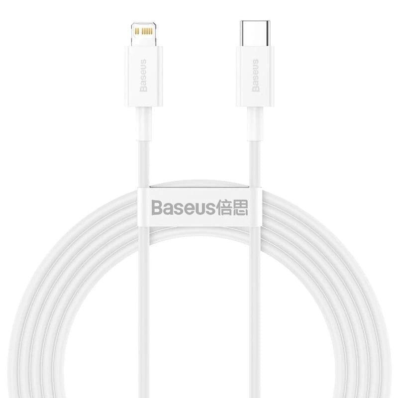 Data- og opladningskabel USB-C - Lightning Baseus Superior Series, 20W, 2m, hvid CATLYS-C02