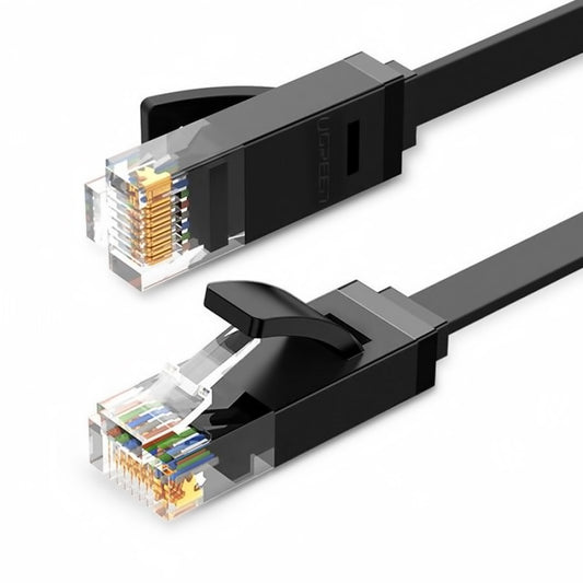 Netværkskabel UGREEN NW102 Flad, UTP, Cat6, 1m, Sort