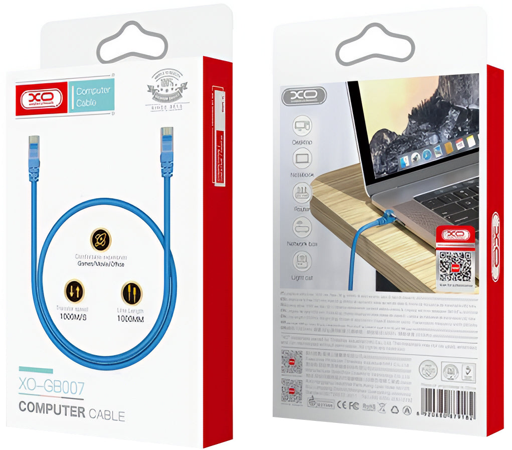 Netværkskabel XO Design GB007, UTP, Cat6, 1m, Blå