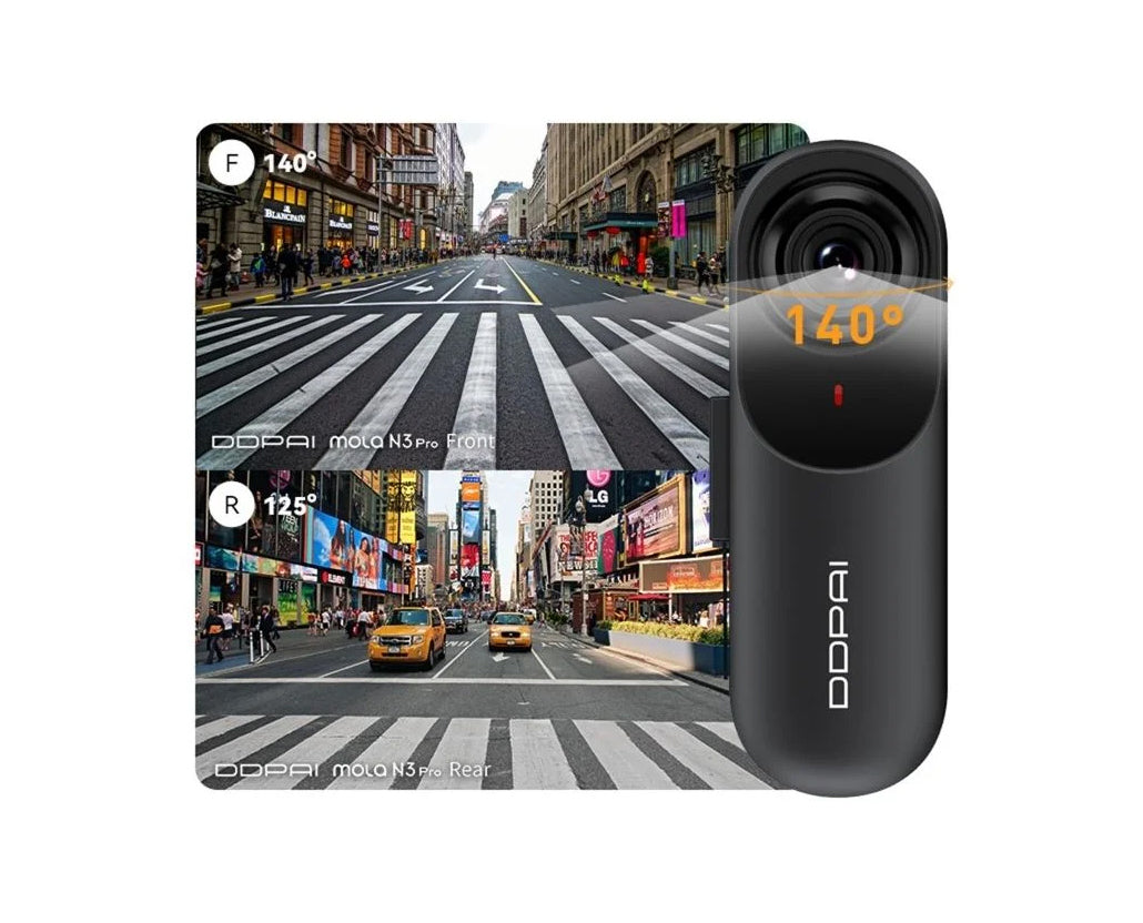 For- og bagkamera til bil DDPAI mola N3 Pro 2026, 1600P, Wi-Fi