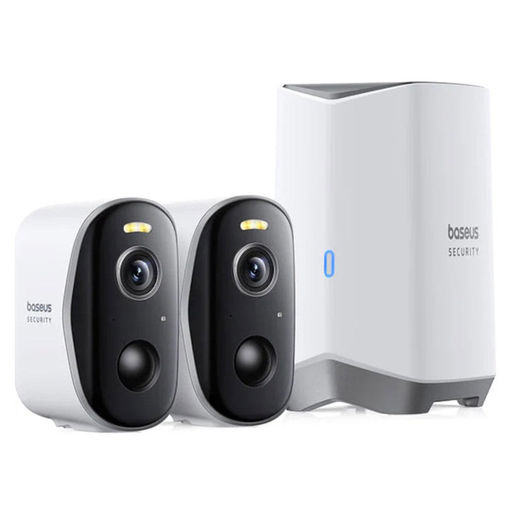 Overvågningskamera Baseus N1 Plus, Wi-Fi, 2K, IP67, Udendørs, Sæt med 2 stykker S0TW012131