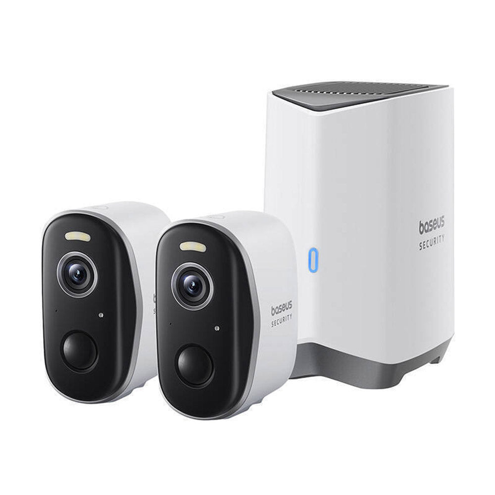 Overvågningskamera Baseus N1 Plus, Wi-Fi, 2K, IP67, Udendørs, Sæt med 2 stykker S0TW012131