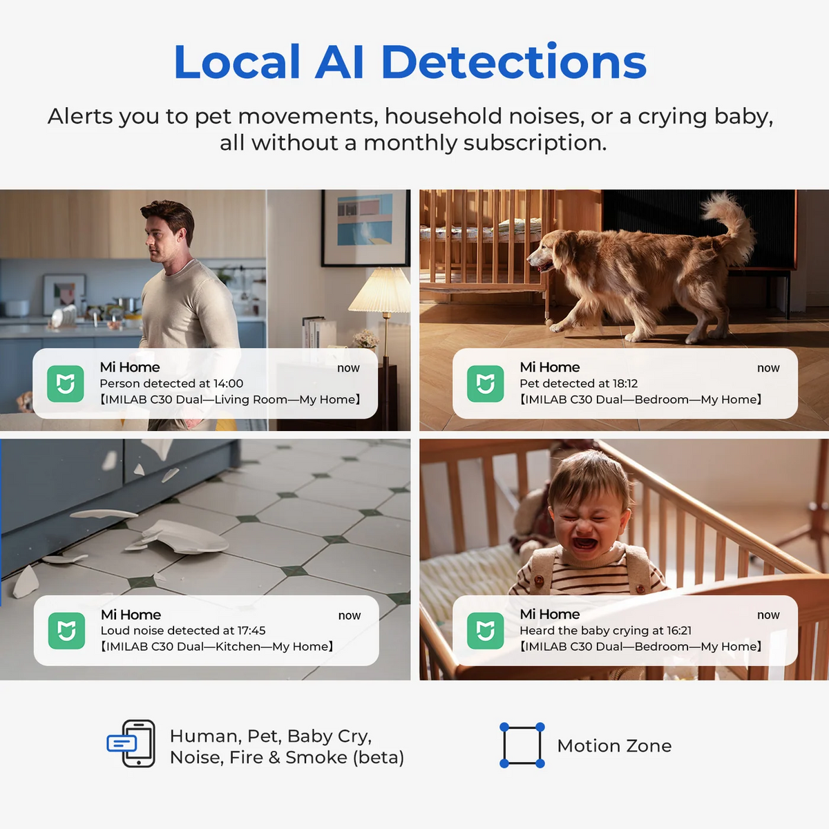 iMILAB C30 Dual Security Camera, Wi-Fi, 3K, Indoor CMSXJ111A