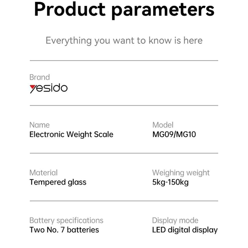 Digitalvægt Yesido MG09, Sort
