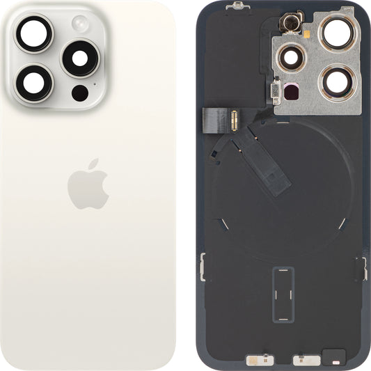 Apple iPhone 15 Pro batteridæksel, hvid (hvid titanium), Swap