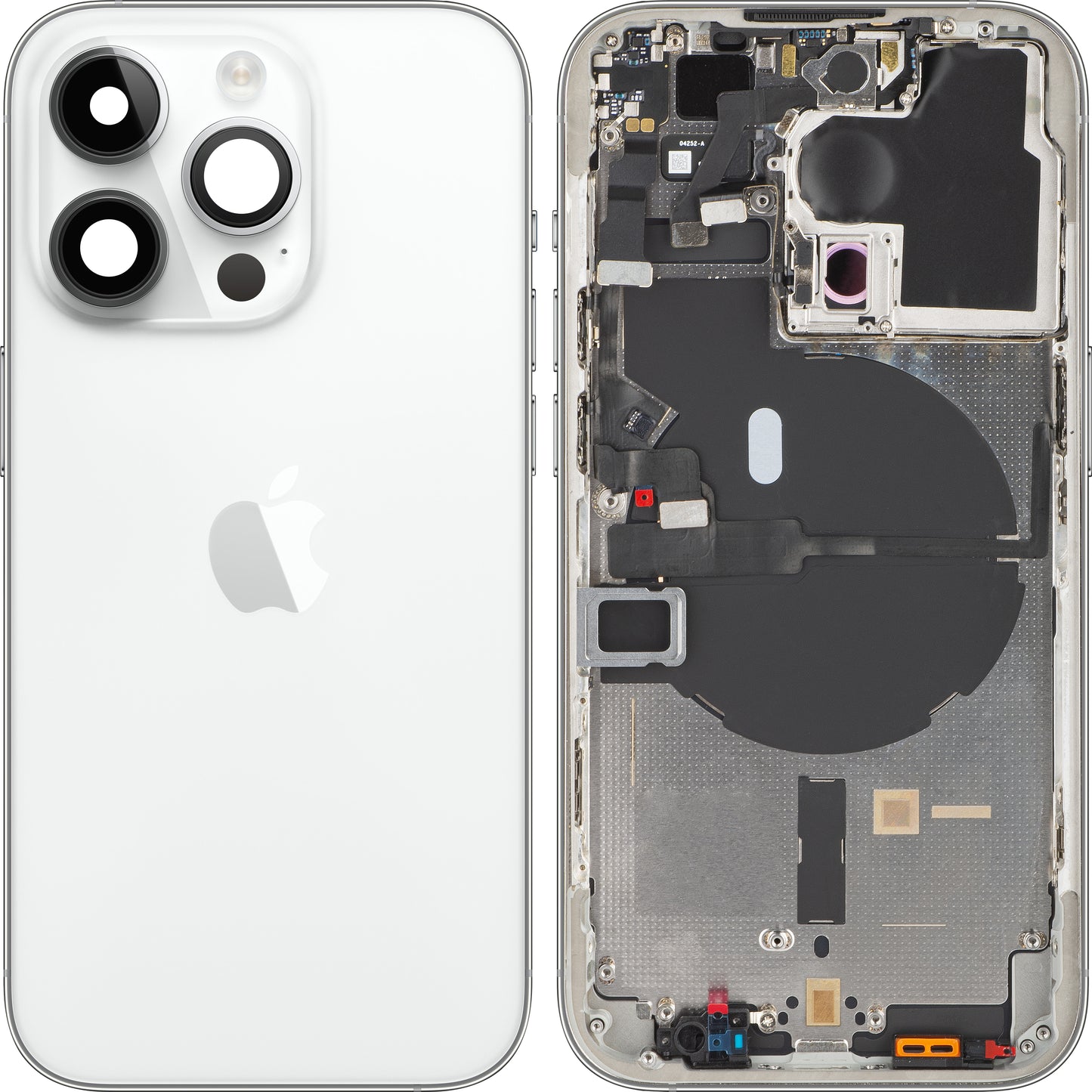 Apple iPhone 14 Pro Battery Cover, With Half Case, Silver, Swap