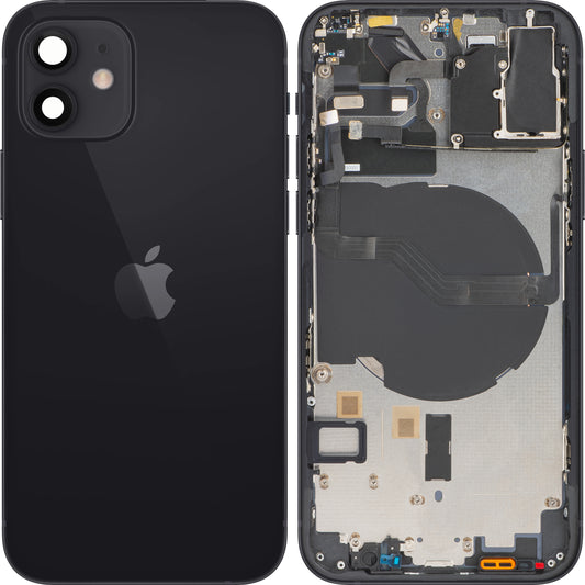 Apple iPhone 12 batteridæksel, med halvt etui, sort, Swap