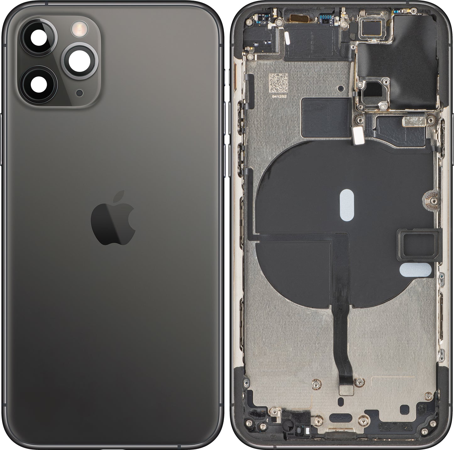 Apple iPhone 11 Pro batteridæksel, med halvt etui, sort (mat rumgrå), Swap (klasse B)