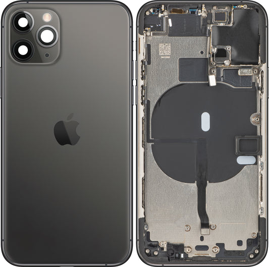 Apple iPhone 11 Pro batteridæksel, med mellemkasse, sort (rumgrå), Swap