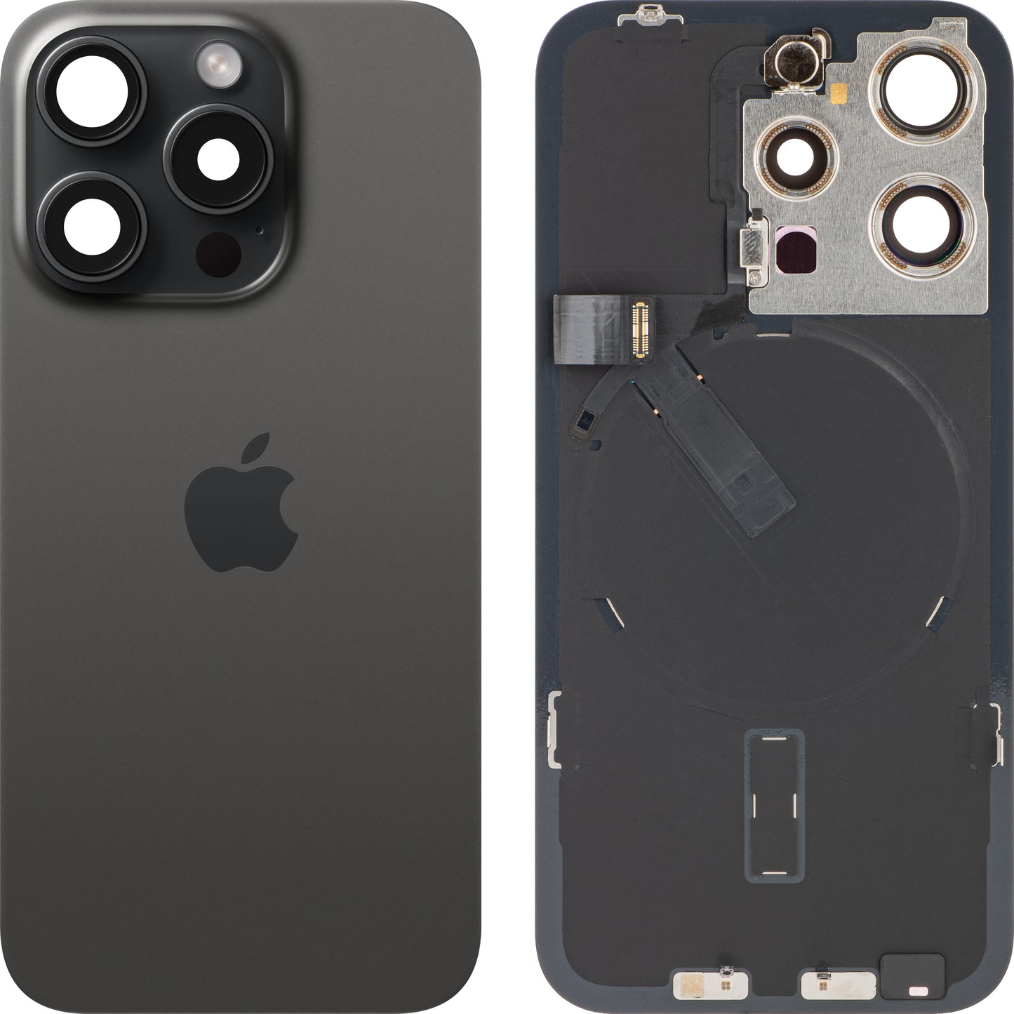 Apple iPhone 15 Pro batteridæksel, sort (sort titanium), Swap