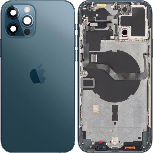 Apple iPhone 12 Pro Max batteridæksel, med halvt etui, blå (stillehavsblå), Swap