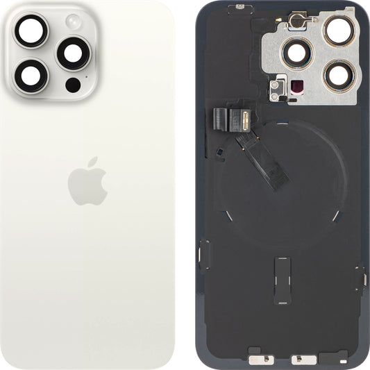 Batteridæksel Apple iPhone 15 Pro Max, Hvid (White Titanium), Swap