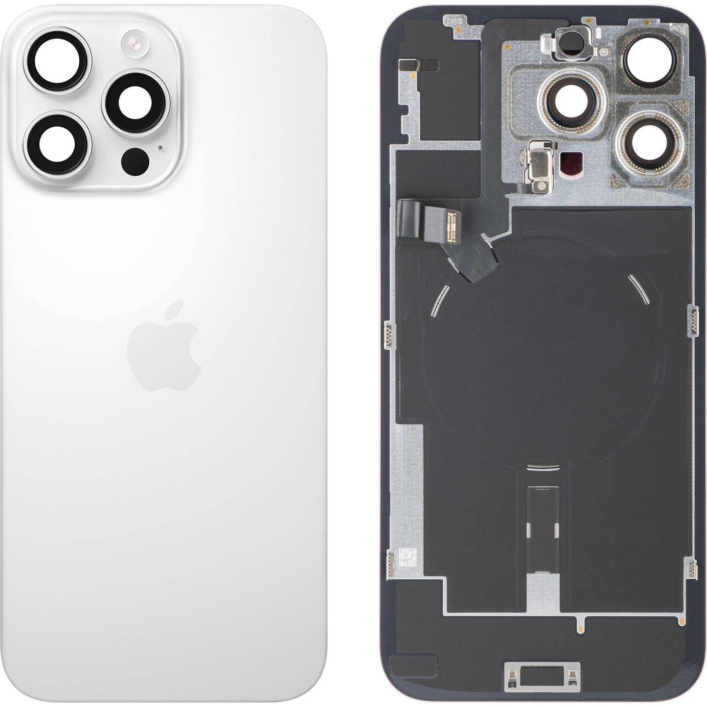 Batteridæksel Apple iPhone 16 Pro Max, Hvid (White Titanium), Swap