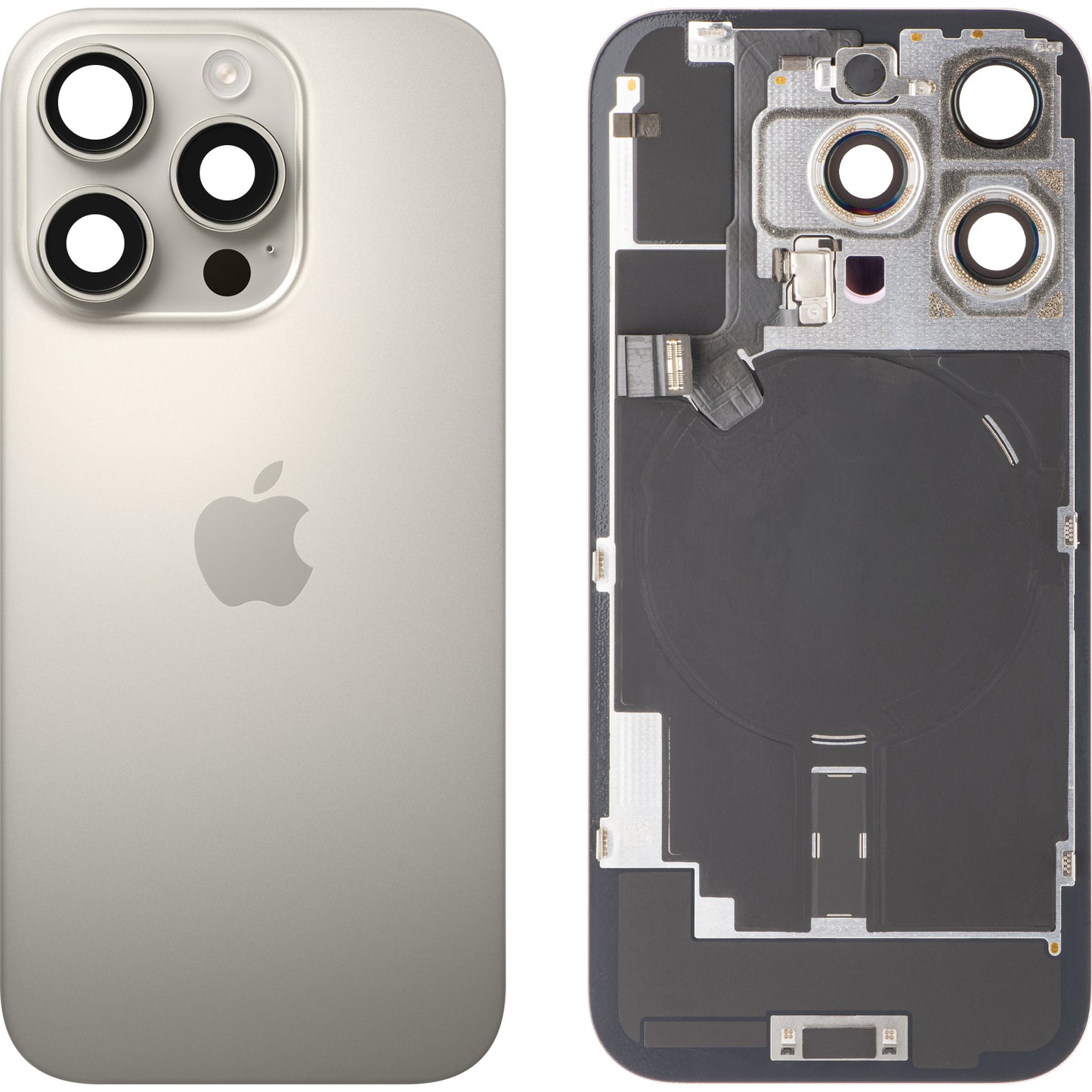 Batteridæksel Apple iPhone 16 Pro, Beige (Natural Titanium), Swap Premium