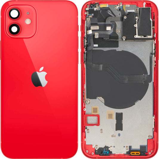 Batteridæksel Apple iPhone 12, Med Midterkabinet, Rød, Swap