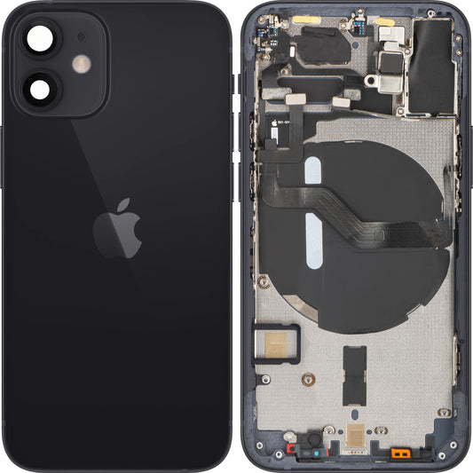 Apple iPhone 12 mini batteridæksel, med mellemkasse, sort, Swap