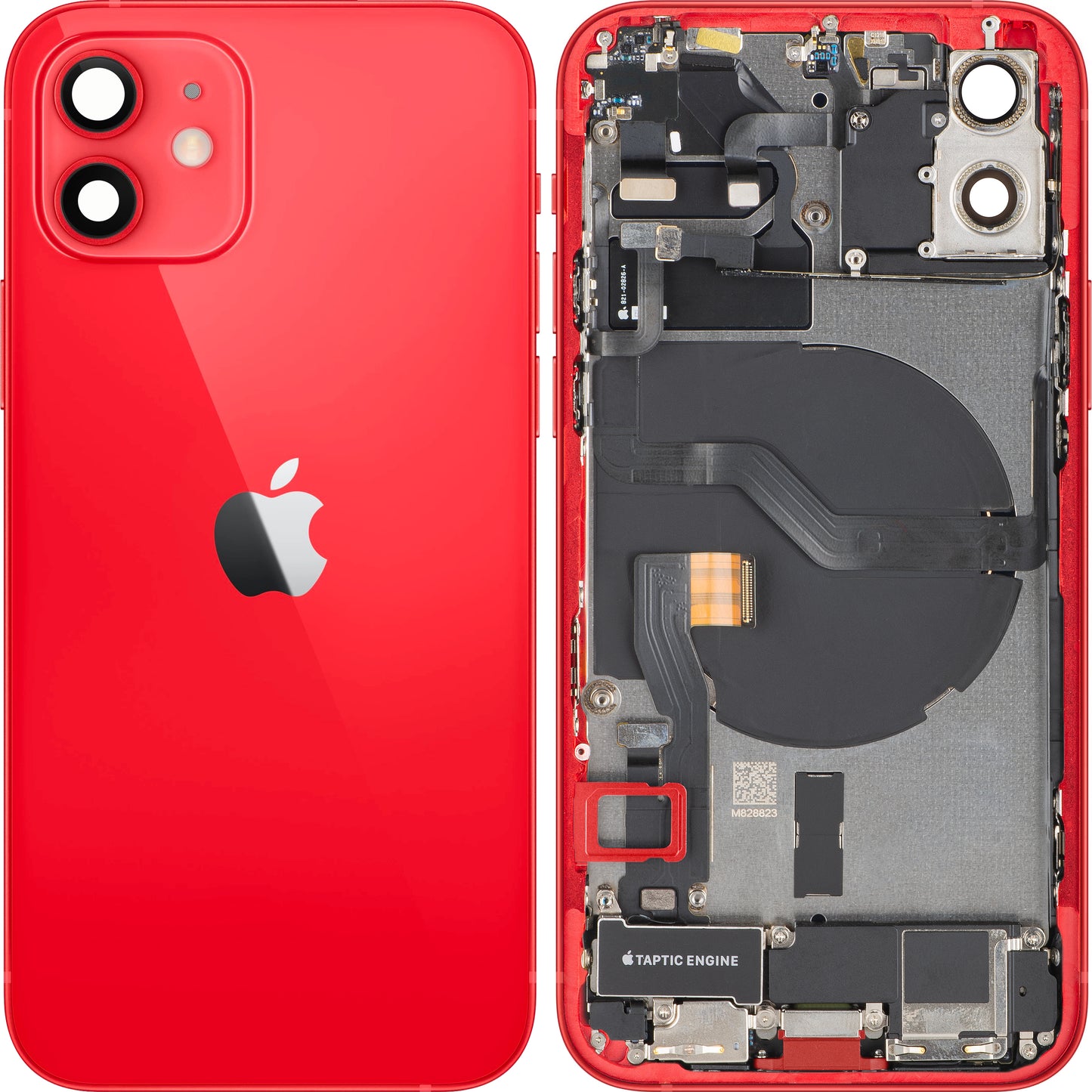 Batteridæksel Apple iPhone 12, Med Midterkabinet, Fulde Dele, Rød, Swap