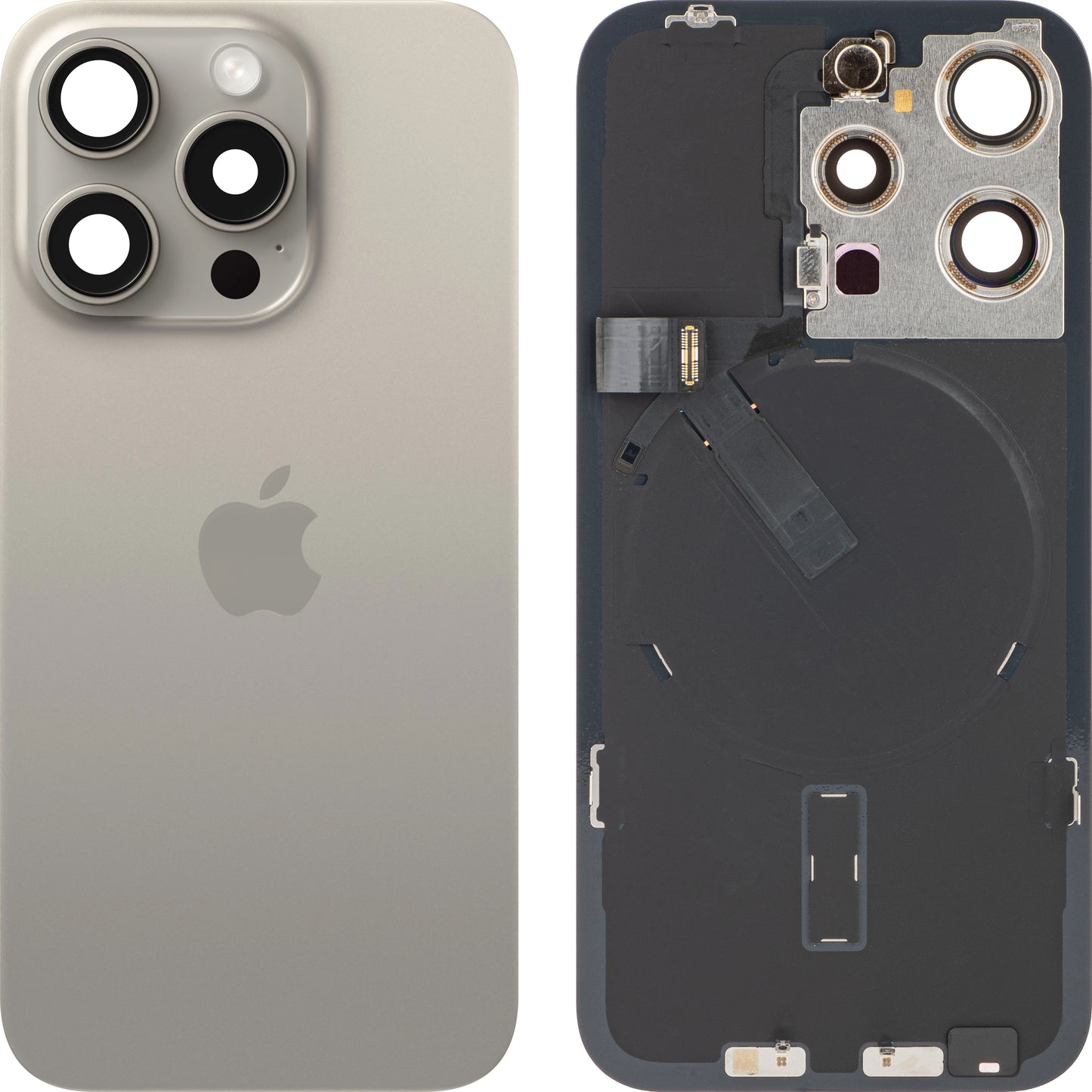 Batteridæksel Apple iPhone 15 Pro, Beige (Natural Titanium), Swap