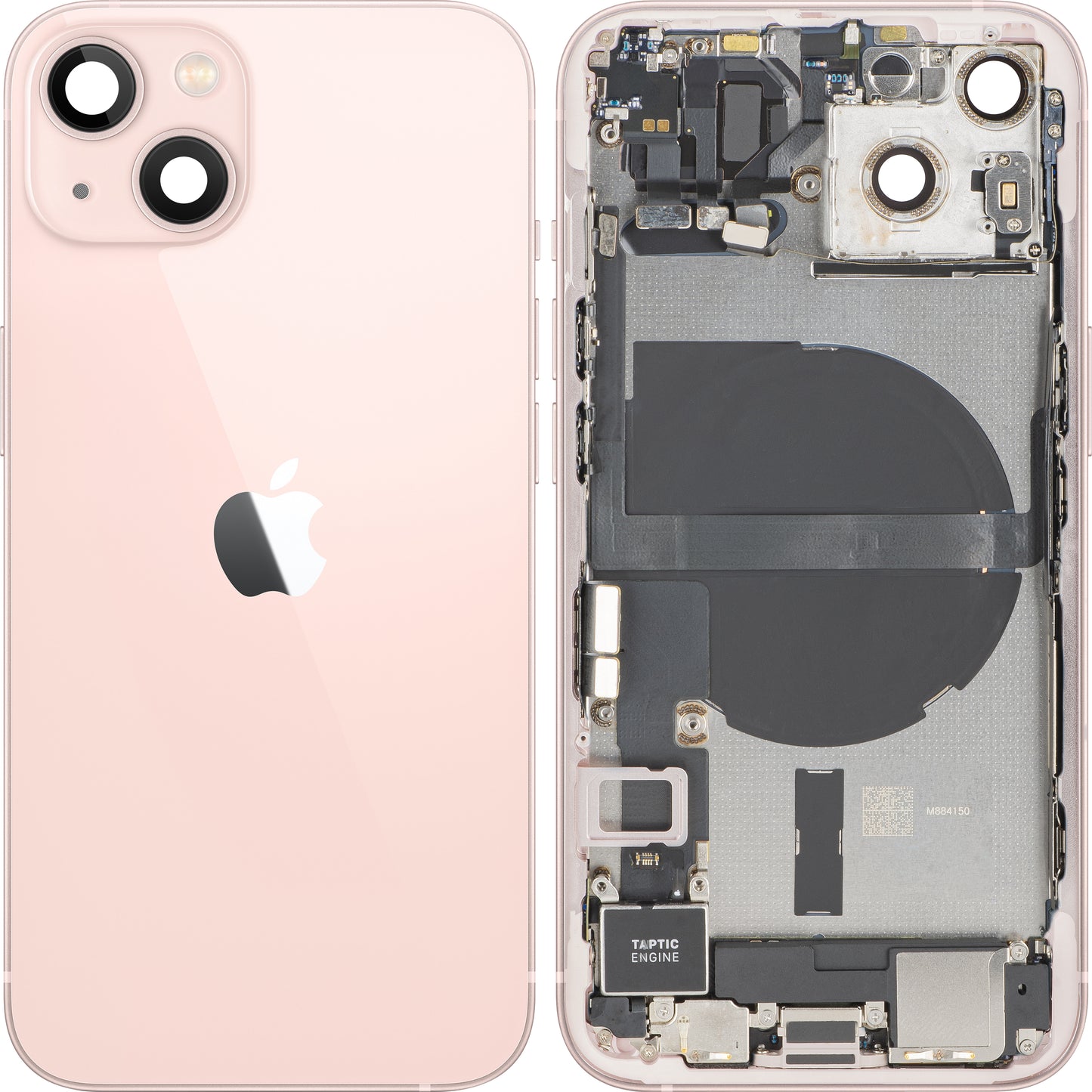 Batteridæksel Apple iPhone 13, med midterhus, komplette dele, pink, premium swap