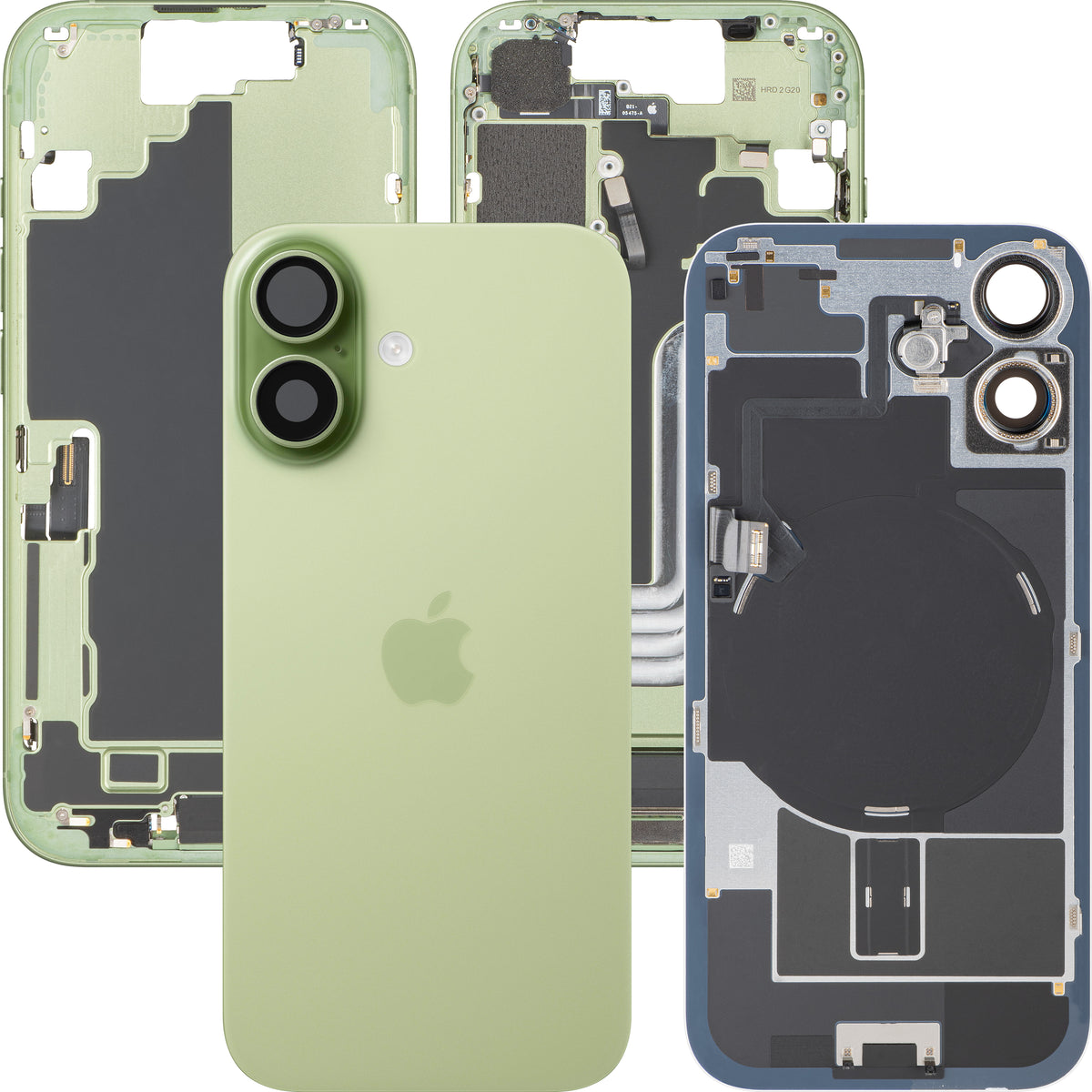 Apple iPhone 17 Batteridæksel, Med Midterhus, Fulddele, Grøn (Sage), Premium Swap