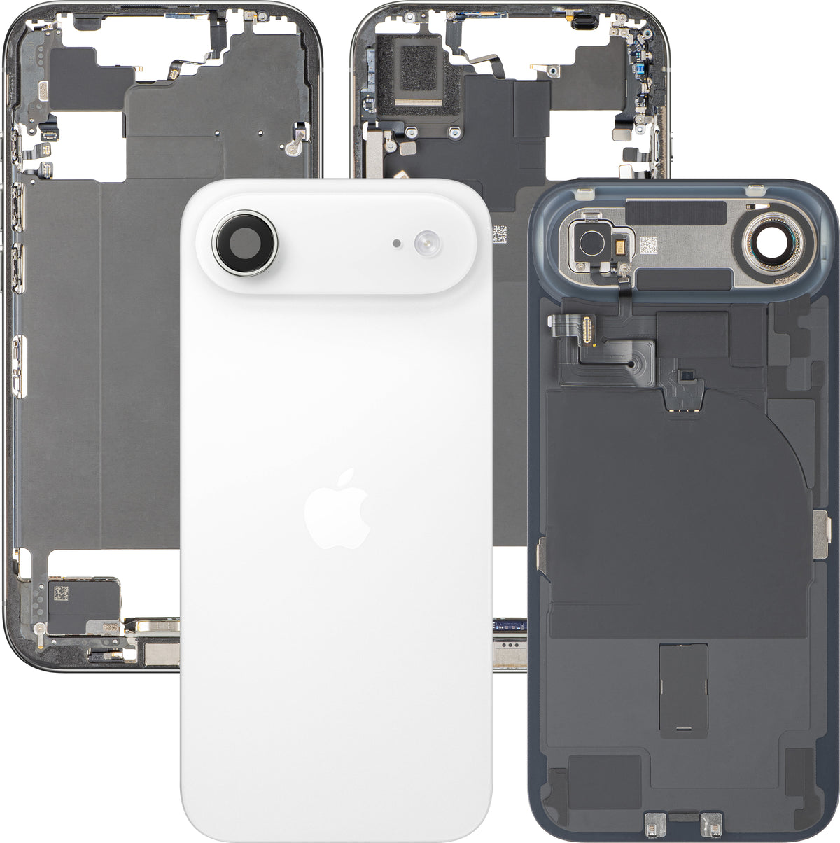 Batteridæksel Apple iPhone 17 Air, med midterkasse, komplette dele, hvid (Cloud White), Premium Swap