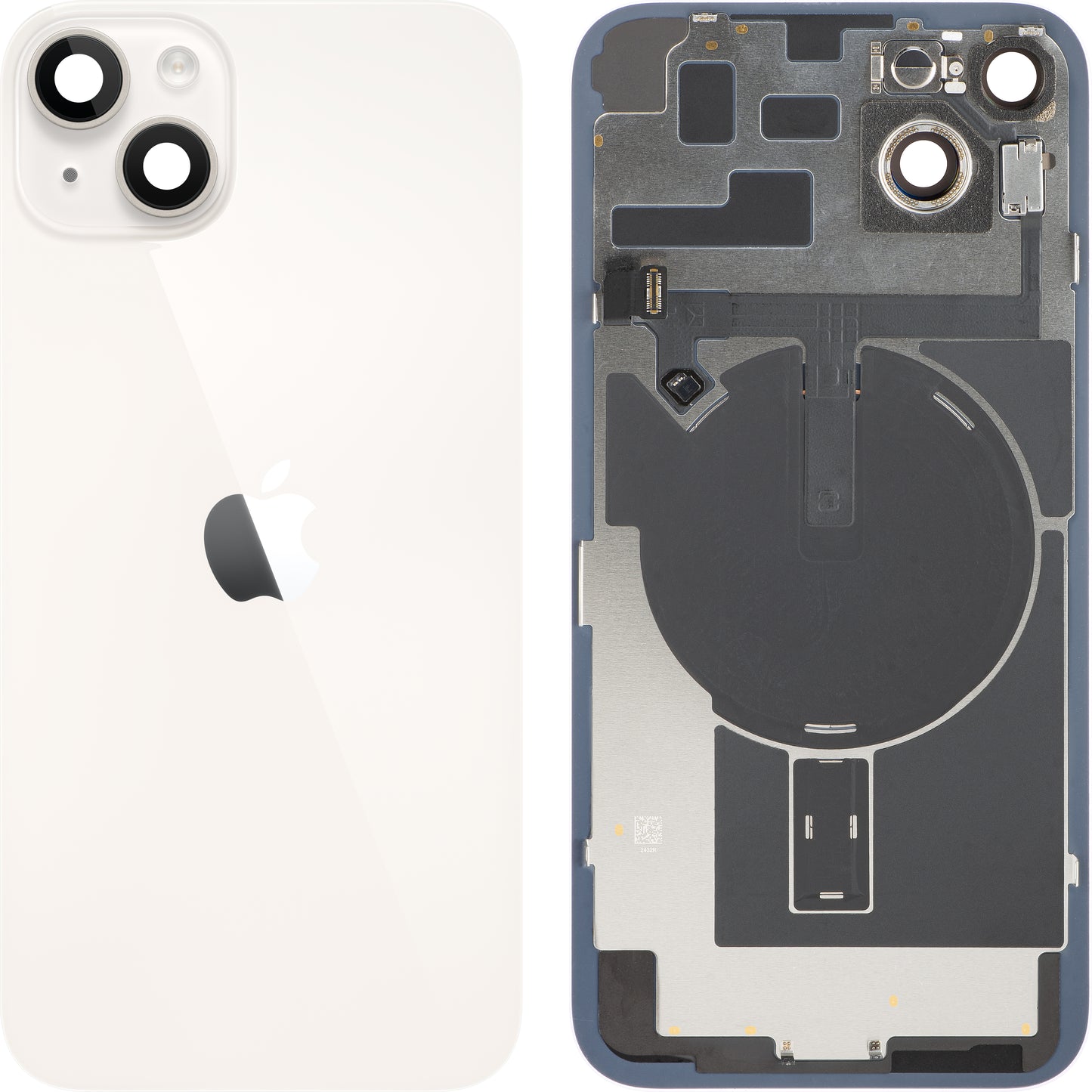 Batteridæksel Apple iPhone 14 Plus, Med Midterkabinet, Fulde Dele, Hvid (Starlight), Swap