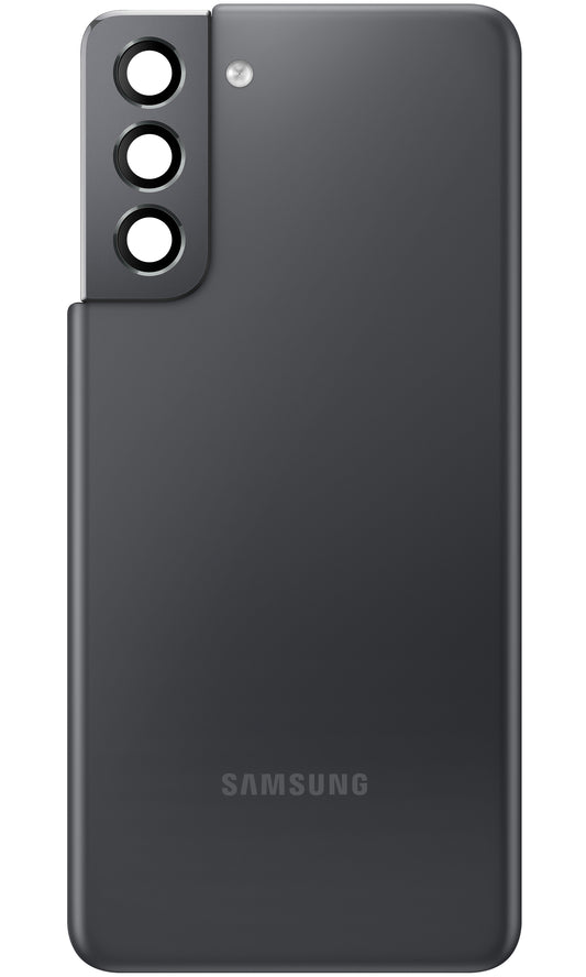 Batteridæksel Samsung Galaxy S21 5G G991, med glasblitz - bagside af glaskamera, grå (fantomgrå), brugt