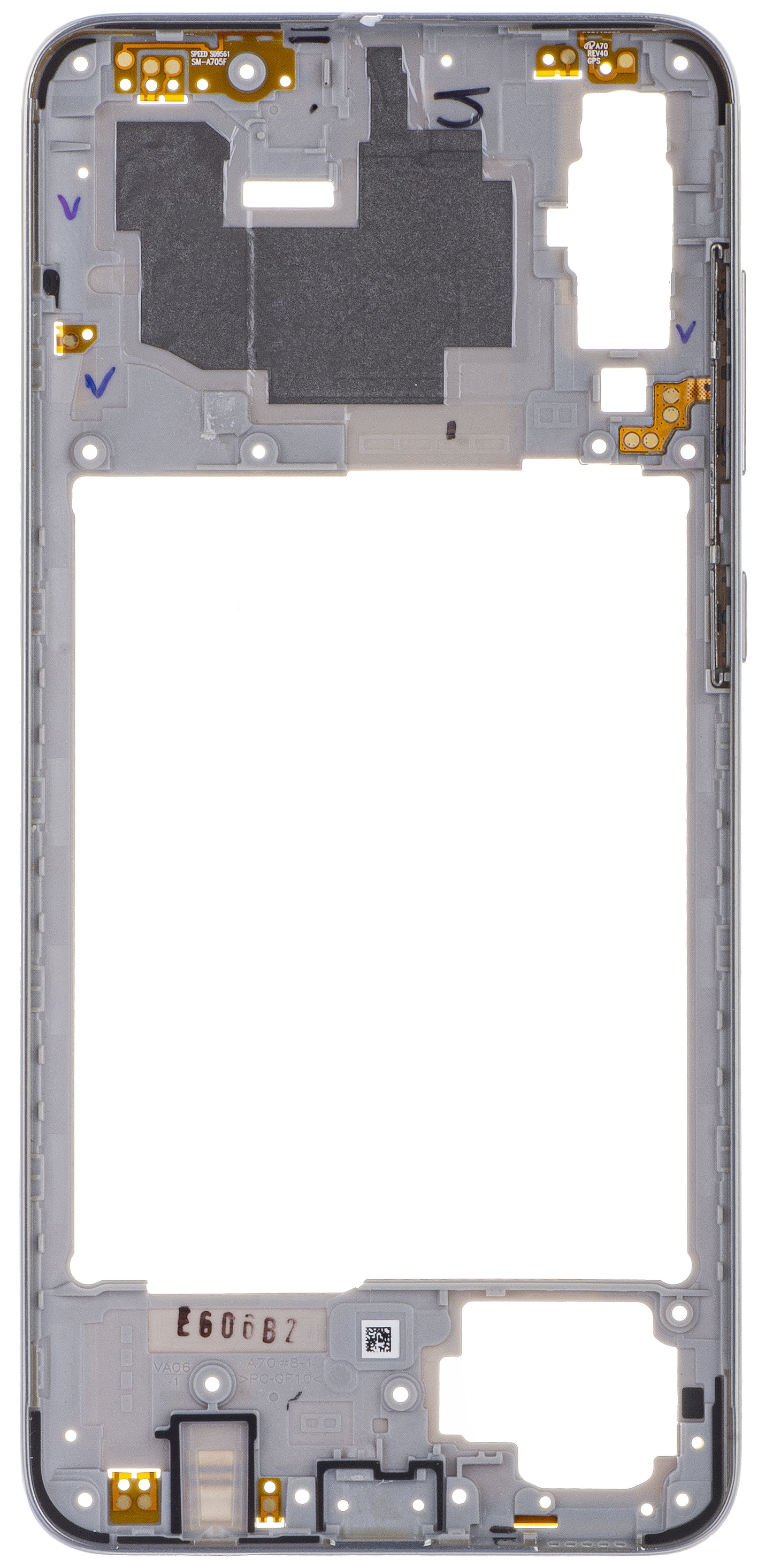 Samsung Galaxy A70 A705 mellemkasse, sølv