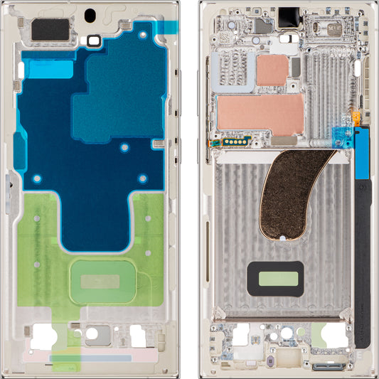 Mijloc Etui Samsung Galaxy S23 Ultra S918, Crem, Service Pack GH96-15833B
