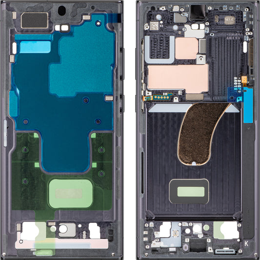 Mijloc Etui Samsung Galaxy S23 Ultra S918, Sort (Phantom Black), Service Pack GH96-15833A