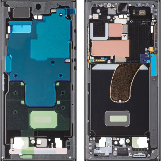 Mijloc Etui Samsung Galaxy S23 Ultra S918, Sort (Graphite), Service Pack GH96-15833E