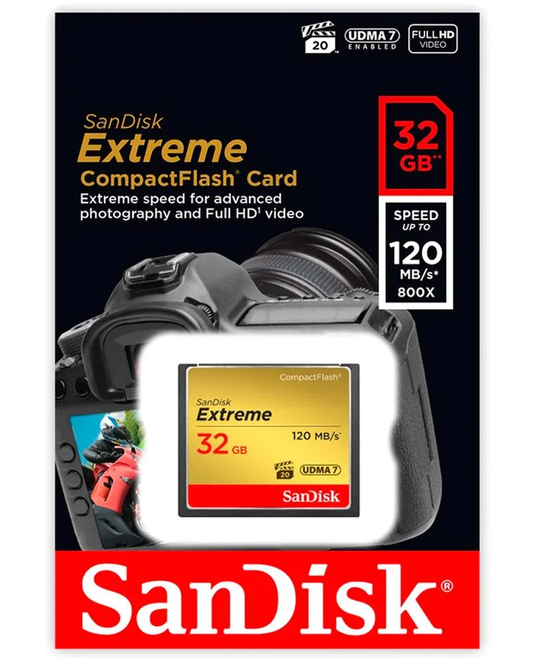 SanDisk Extreme CompactFlash hukommelseskort, 32Gb, UDMA 7 SDCFXSB-032G-G46