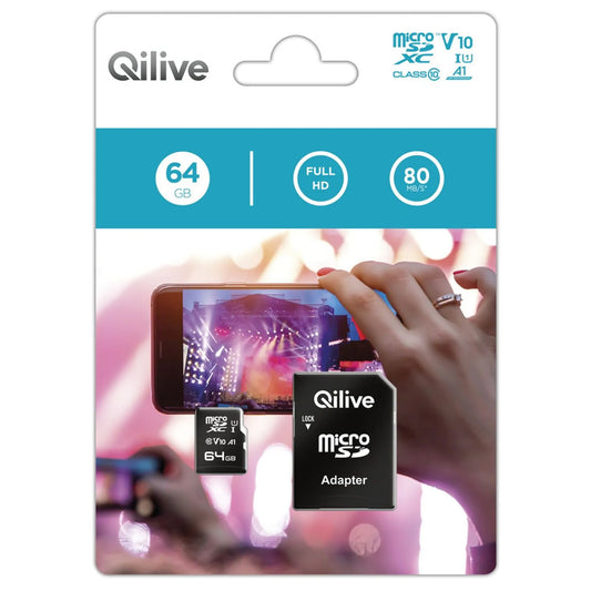 MicroSDHC-hukommelseskort Qilive Android A1, 32Gb, Klasse 10 / UHS-1 U3, med adapter EKMSDM32GHC10U3QL2