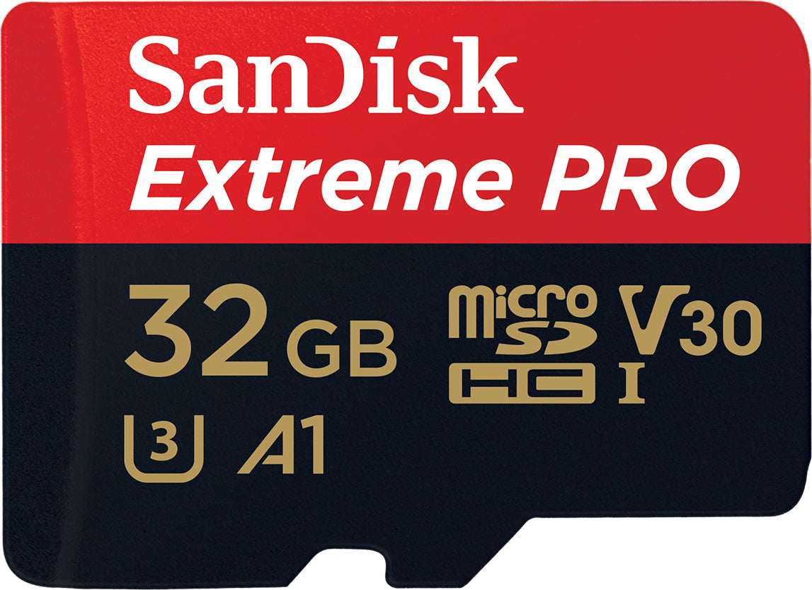 Hukommelseskort microSDHC SanDisk Extreme Pro, 32Gb, Klasse 10 / UHS-1 U3, Med Adapter SDSQXCG-032G-GN6MA
