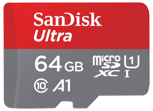 SanDisk Ultra Android A1 microSDXC hukommelseskort, 64GB, Klasse 10 / UHS-1 U1, med adapter SDSQUAB-064G-GN6MA