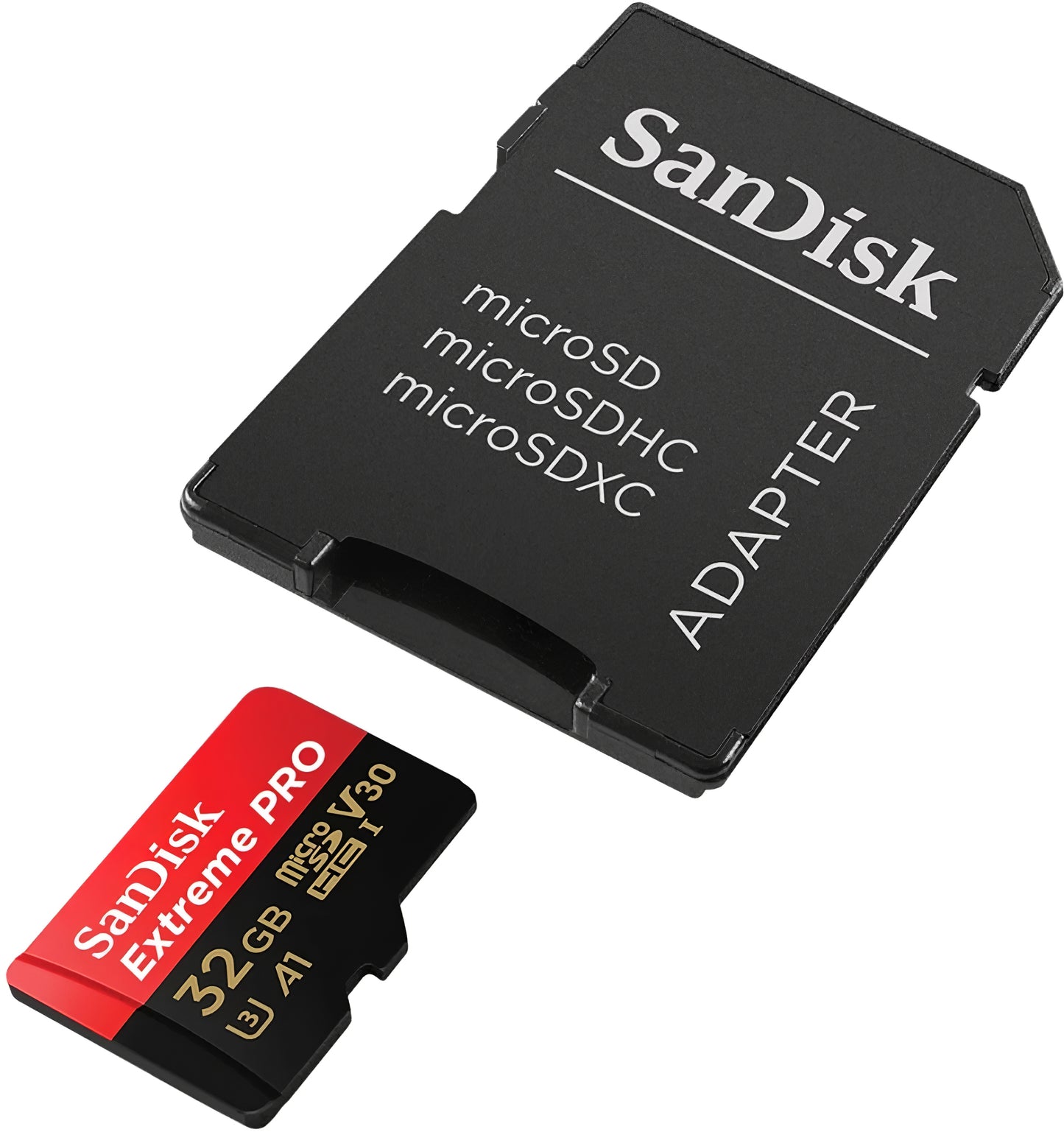 Hukommelseskort microSDHC SanDisk Extreme Pro, 32Gb, Klasse 10 / UHS-1 U3, Med Adapter SDSQXCG-032G-GN6MA