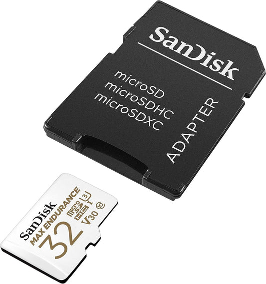 SanDisk MAX Endurance microSDHC hukommelseskort, 32Gb, Klasse 10 / UHS-1 U3, med adapter SDSQQVR-032G-GN6IA