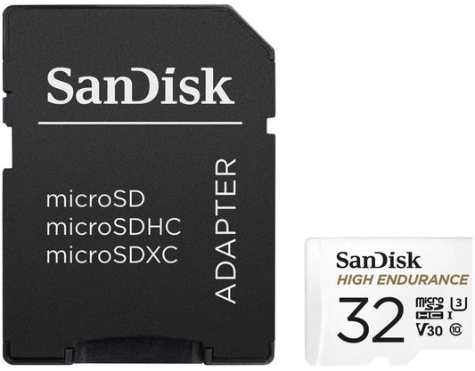 SanDisk High Endurance microSDHC hukommelseskort, 32Gb, Klasse 10 / UHS-1 U3, med adapter SDSQQNR-032G-GN6IA