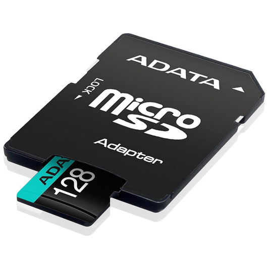 Hukommelseskort microSDXC Adata Premier Pro, 128GB, Klasse 10 / UHS-1 U3, Med Adapter AUSDX128GUI3V30SA2-RA1